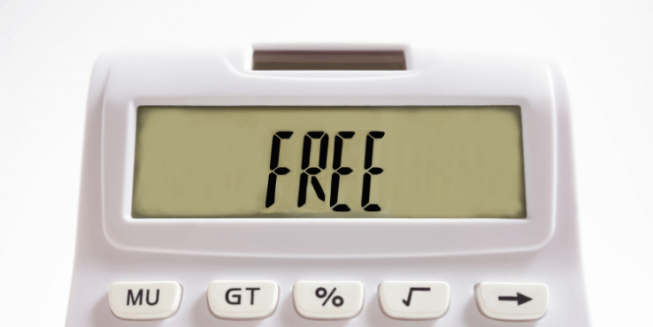 FREEと表示された電卓