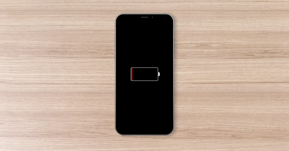 iPhoneの充電が切れているイメージ画像