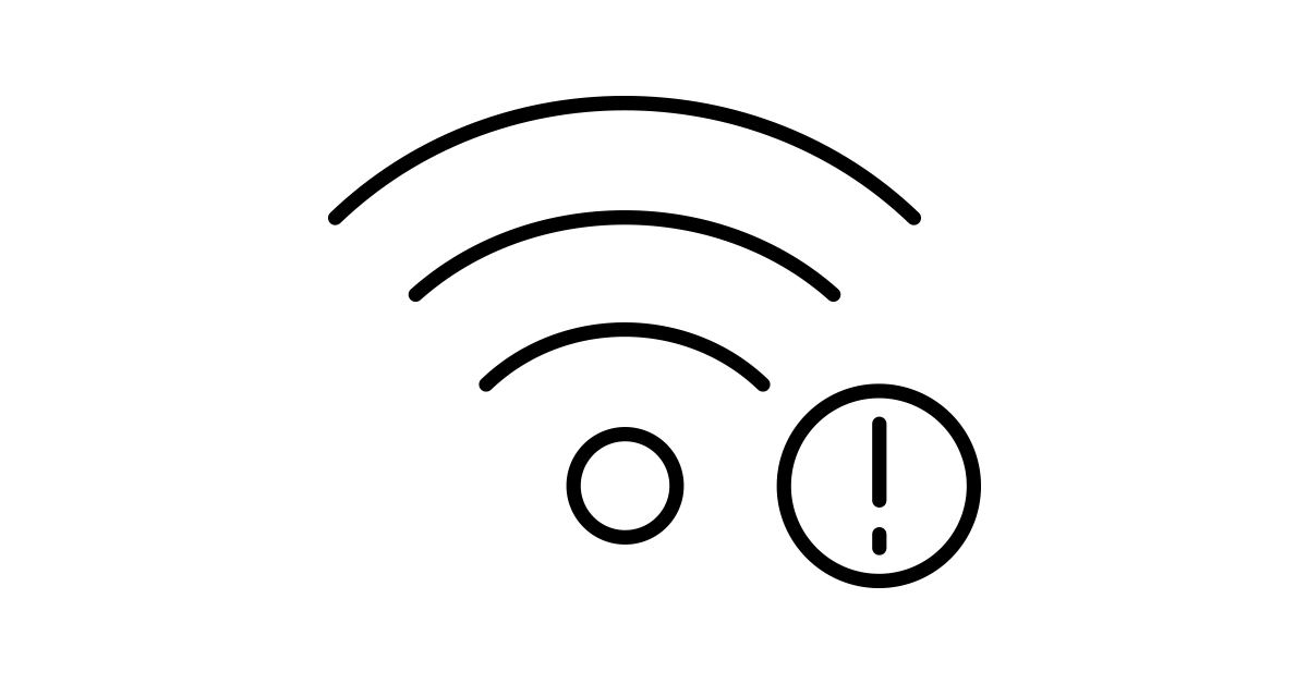 Wi-Fiマークに「！」がついている画像