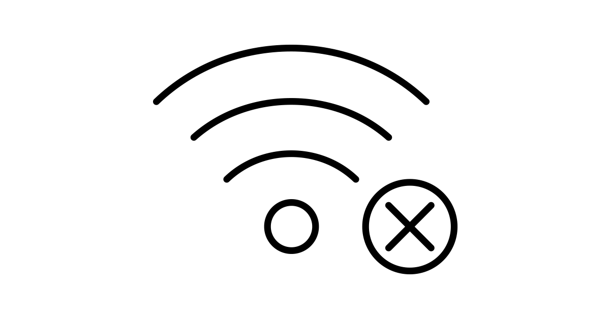 Wi-Fiマークに「×」がついている画像