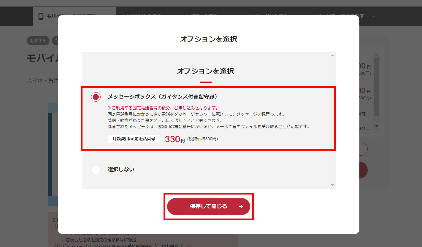 STEP2 カートに入れる：オプションを選択