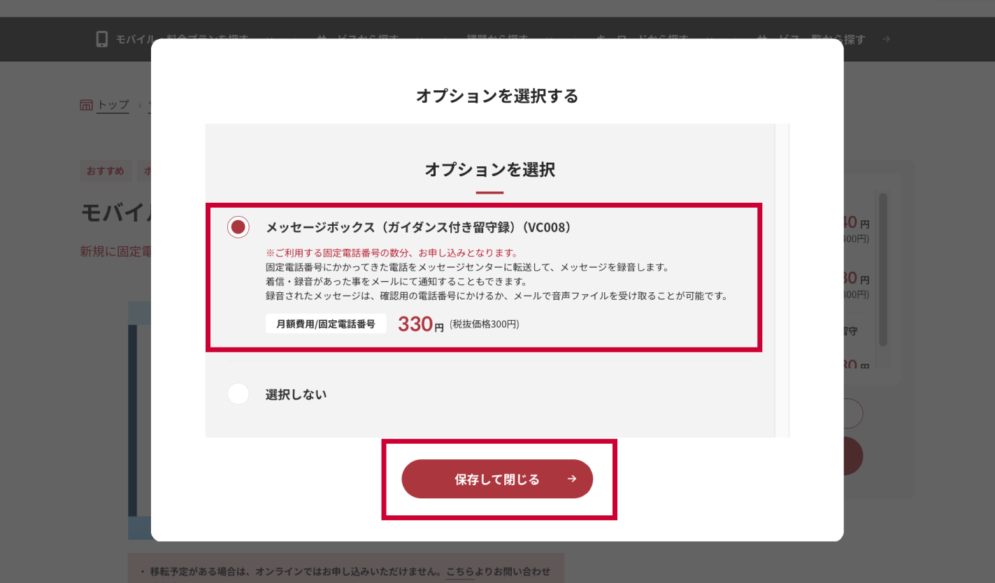 STEP2 カートに入れる：オプションを選択