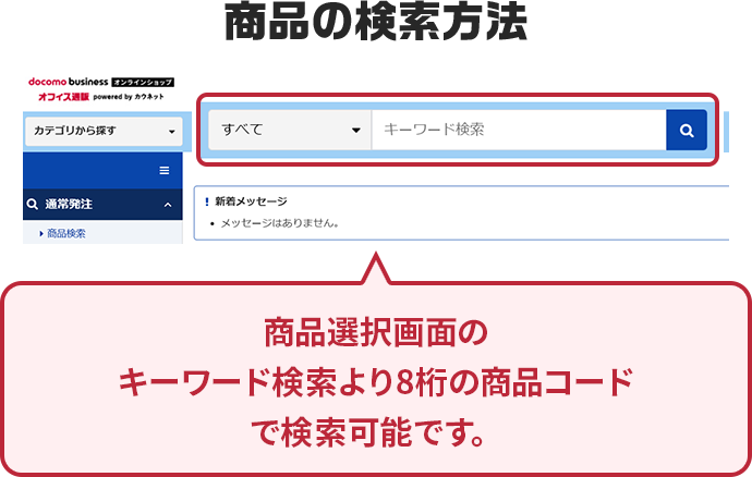 商品の検索方法