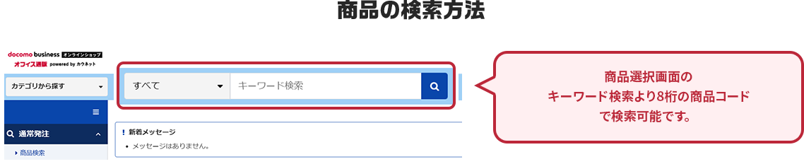 商品の検索方法