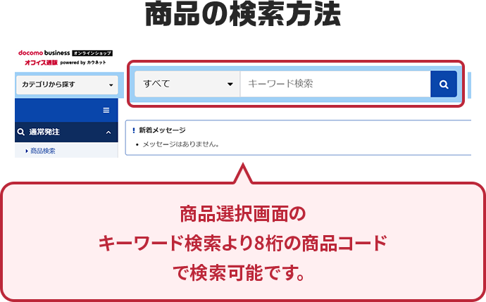 商品の検索方法