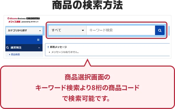 商品の検索方法