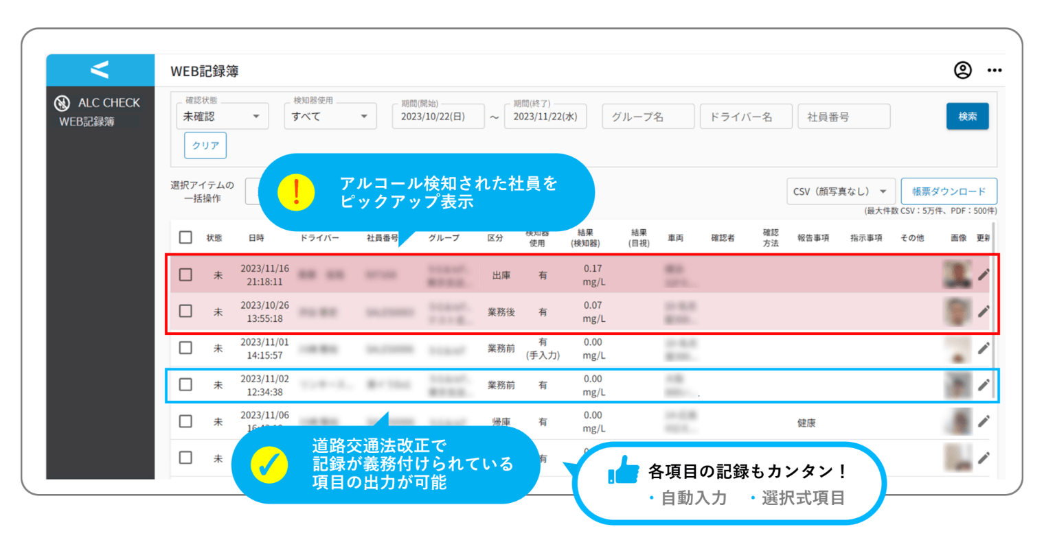 記録はクラウドで一括管理
