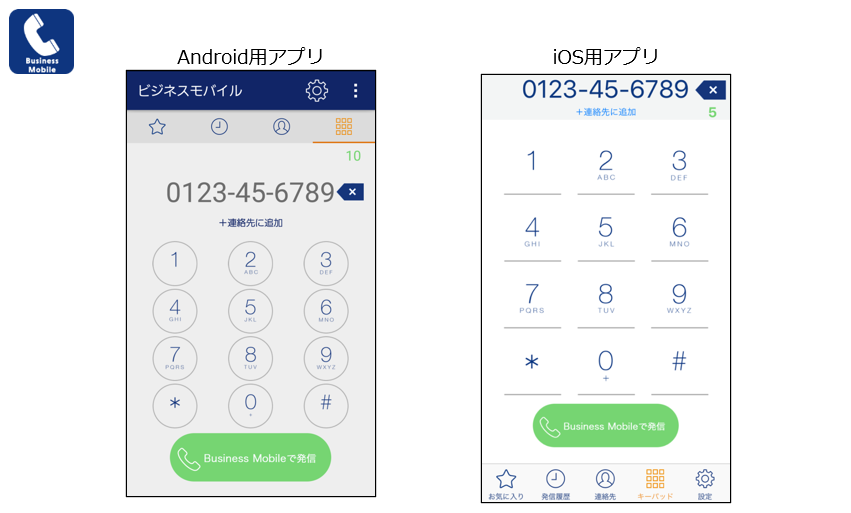 発信用専用アプリの利用が可能