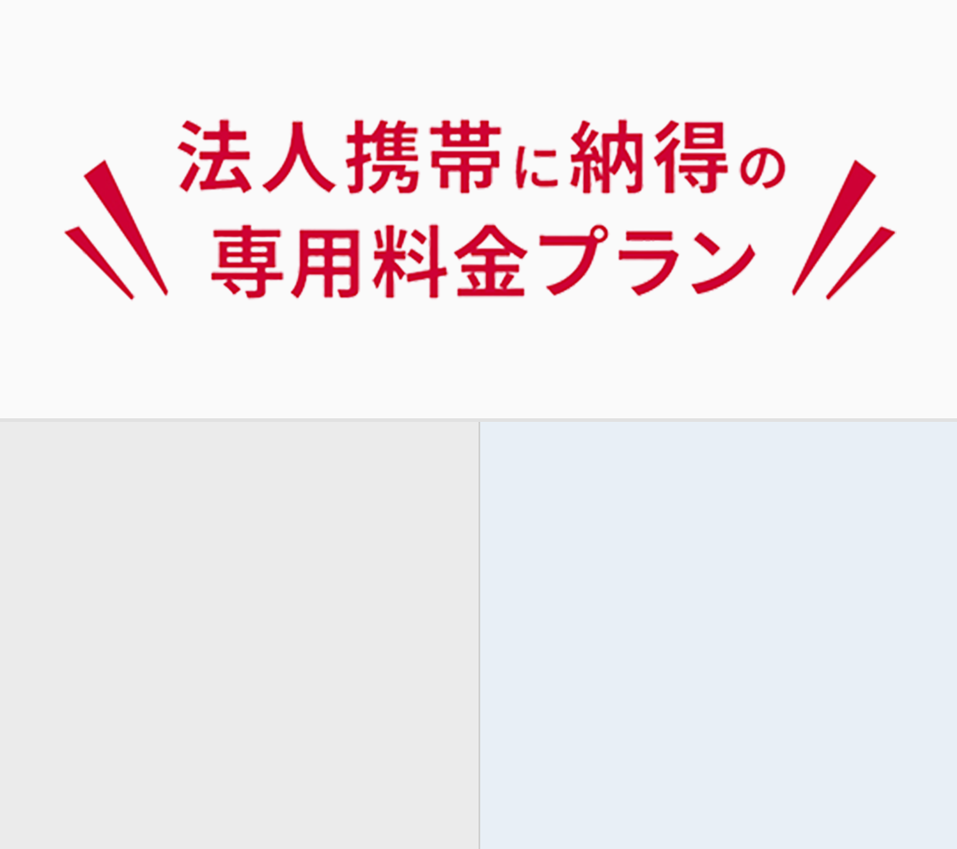 法人携帯に納得の専用料金プラン
