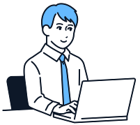パソコンの操作をしている男性のイラスト